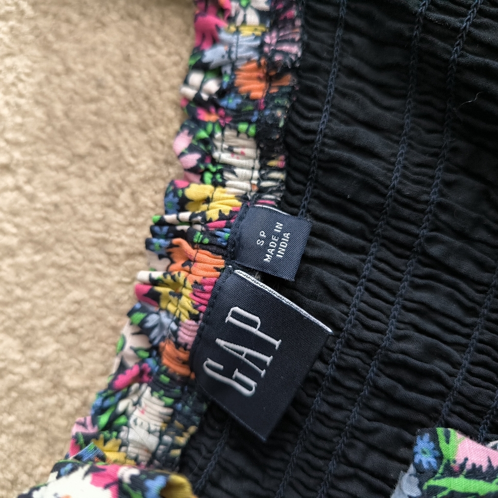 Gap Coquette Prairie Country Floral Print Spring Summer Smocked Midi Dress S - Picture 4 of 7